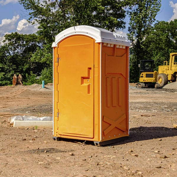 how often are the porta potties cleaned and serviced during a rental period in Veteran NY